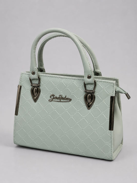 Women's Elegant Mint Green Quilted Handbag | Premium Top Handle Tote & Shoulder Bag