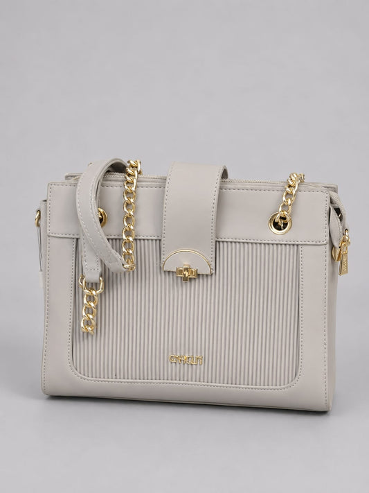 Women's Premium White Tote Handbag with Chain Strap | Elegant Office Shoulder Bag for Daily Use